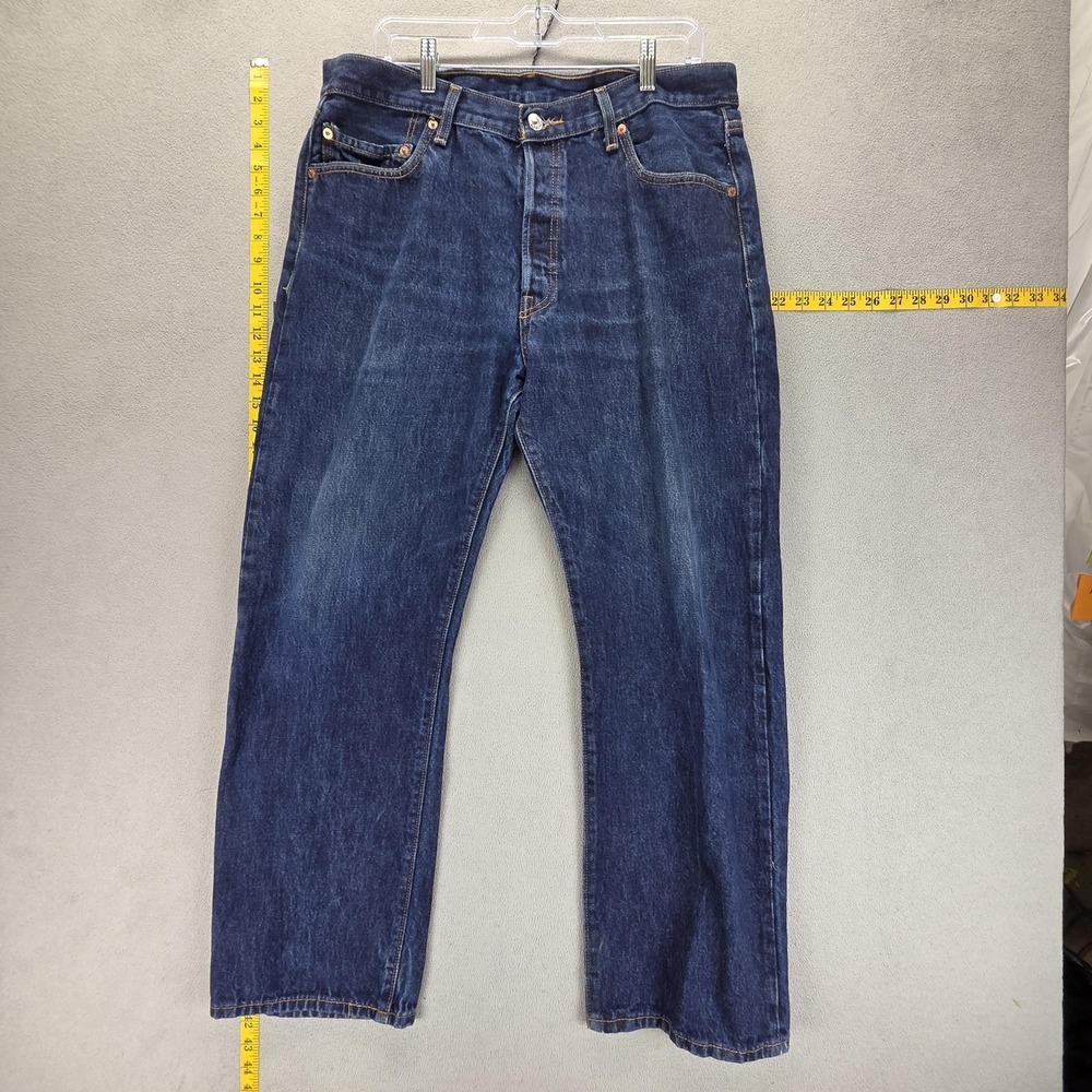 VTG Levis 501 Jeans Mens Blue Medium Wash Regular Straight Button Fly Fits 34x28